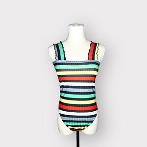 BOOHOO Rainbow Striped Bodysuit (Sz 6)